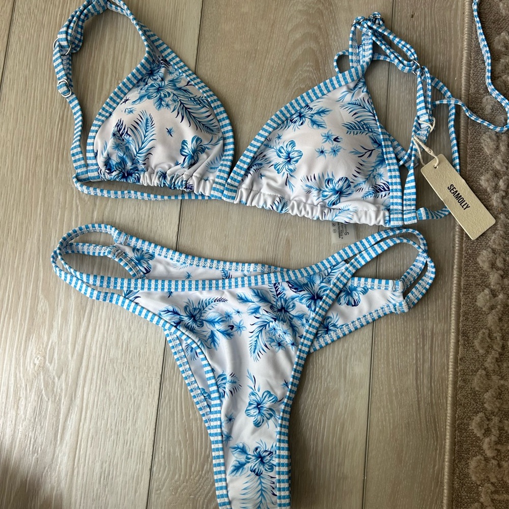 Sea Molly Blue and White Tropical Bikini
